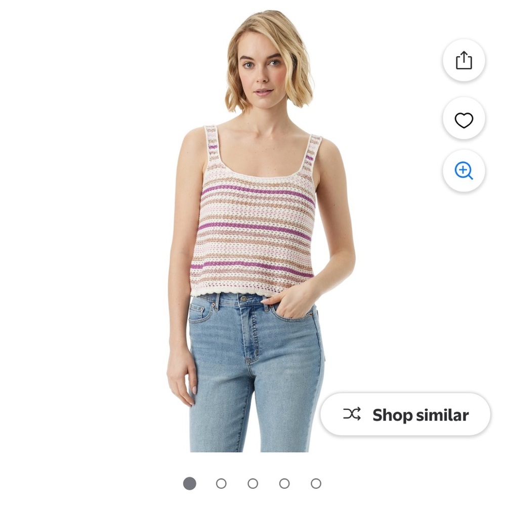 Jessica Simpson Striped Crochet Top - NWT
